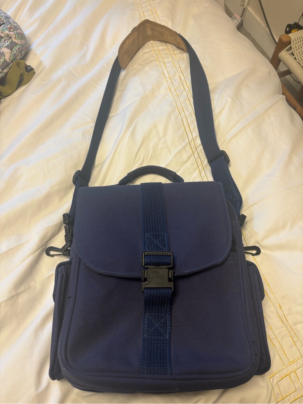 Tilley Navy Canvas Women's Satchel with Adjustable Shoulder Strap